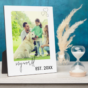 Mein Welt Schriftzug Personalisiertes Paarfoto Fotoplatte