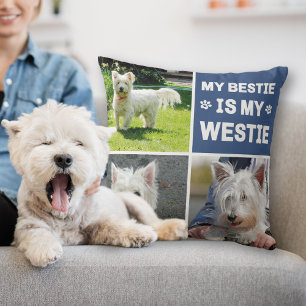 Mein Westie ist mein Bestie Dog Lover FotoCollage Kissen