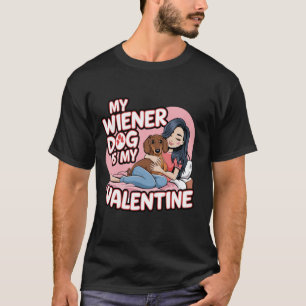 Mein Wiener Hund ist mein Valentinstag-Dachshund T-Shirt