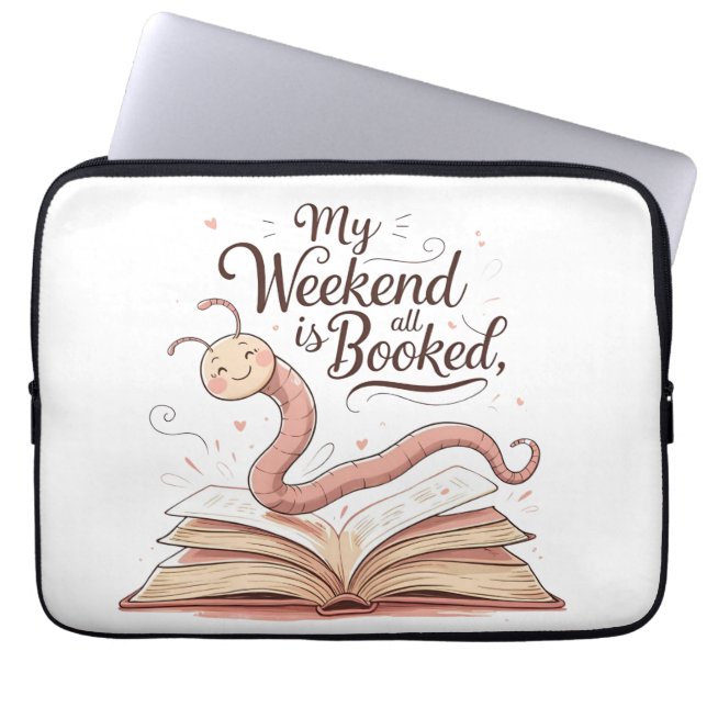 Mein Wochenende ist reserviert | Bookworm Design Laptopschutzhülle (Vorderseite)