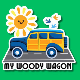 Mein Woody Wagon wasserdicht Aufkleber