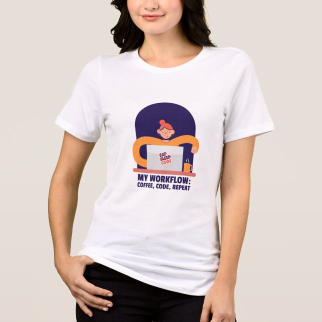 Mein Workflow: Kaffee, Code, wiederhole Büroarbeit Tri-Blend Shirt (Vorderseite)