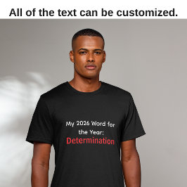 Mein Wort des Jahres 2026: Entschlossenheit Schwar T-Shirt