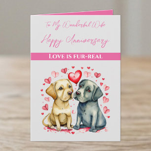 Mein wunderbarer Frau süße Hunde Jubiläum Karte