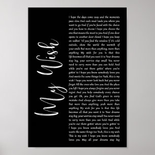 Mein Wunsch Black Script Song Lyric Wall Art Print Poster