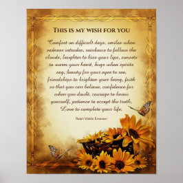 Mein Wunsch für dich Ralph Waldo Emerson Gedicht Poster