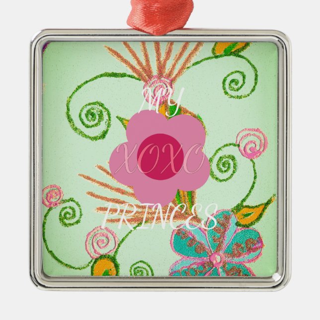 Mein XOXO kleines Princess Design Ornament Aus Metall (Vorne)