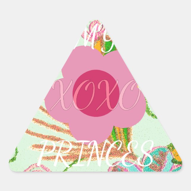 Mein XOXO Little Princess Blues Art Print Design Dreieckiger Aufkleber (Vorderseite)