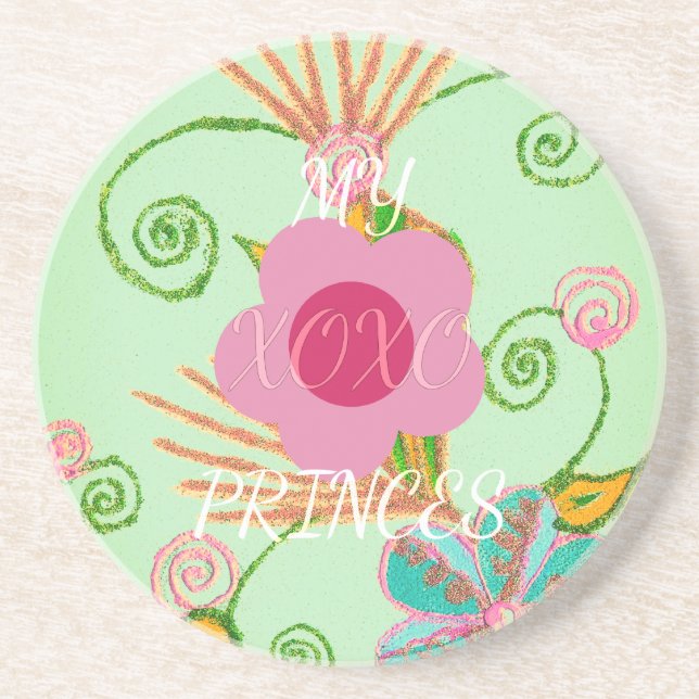 Mein XOXO Little Princess Blues Art Print Design Getränkeuntersetzer (Vorne)