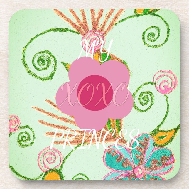 Mein XOXO Little Princess Blues Art Print Design Getränkeuntersetzer (Vorderseite)