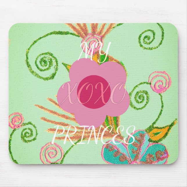 Mein XOXO Little Princess Blues Art Print Design Mousepad (Vorne)