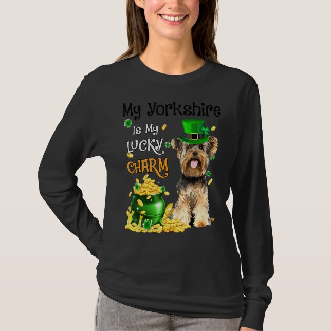 Mein Yorkshire Terrier ist mein glücklicher Niedli T-Shirt (Vorderseite)