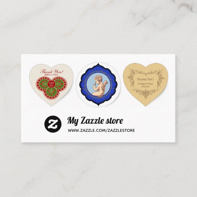Mein Zazzle-Store zeigt ein Artwork-Portfolio CC10 Visitenkarte (Vorderseite)