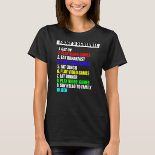 Mein Zeitplan Perfect Day Video Games T-Shirt Funn