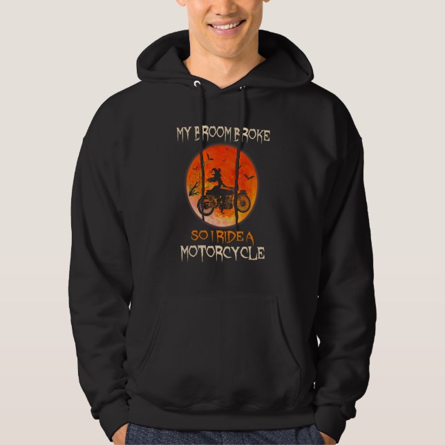 Mein Zimmer brach, also fuhr ich mit einem Motorra Hoodie (Vorderseite)