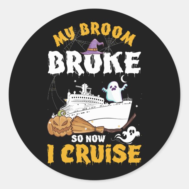 Mein Zimmer brach also, jetzt Cruise Halloween Cru Runder Aufkleber (Vorderseite)