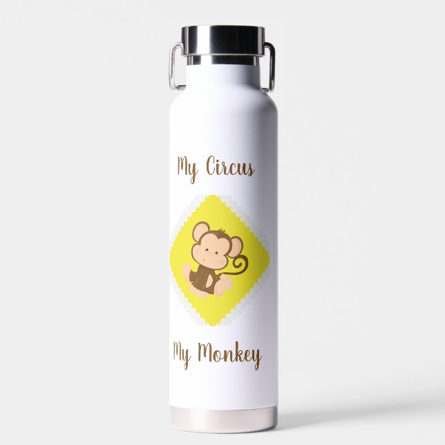 Mein Zirkus, mein Affe, mit Individuelle Name Trinkflasche (Vorne)