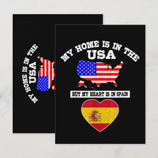 Mein Zuhause ist in den USA, mein Herz ist in Span Einladungspostkarte