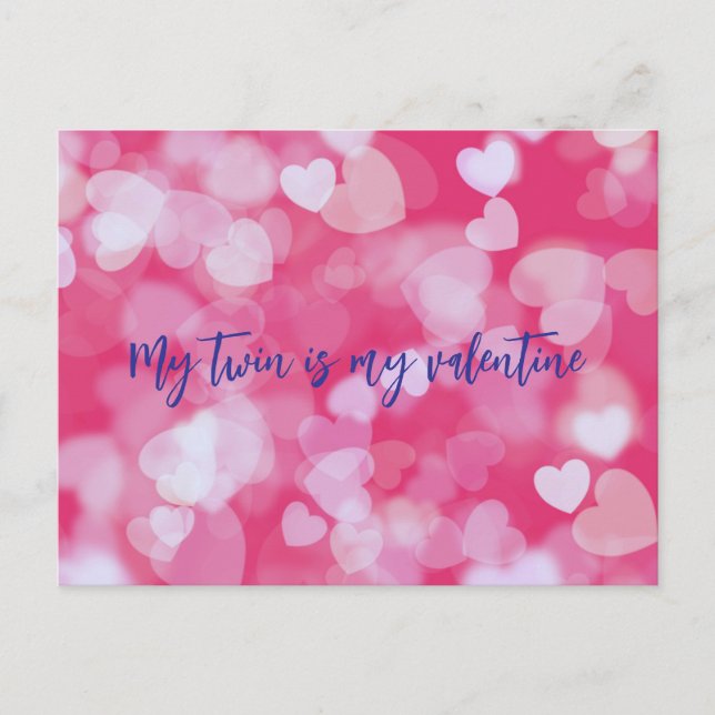 Mein Zwilling ist mein Valentine Postkarte (Vorderseite)