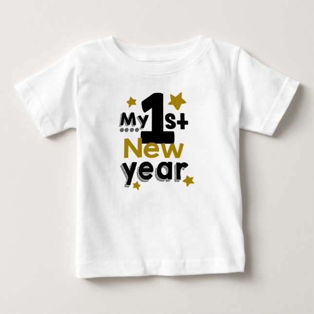 Meine 1. Neujahrs-Goldstars Baby T-shirt (Vorderseite)