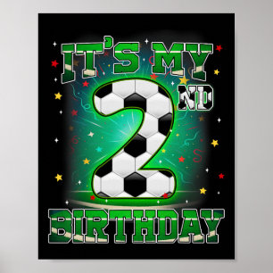 Meine 2. Geburtstags-Jungen-Fußball-2-Jahre-Party Poster