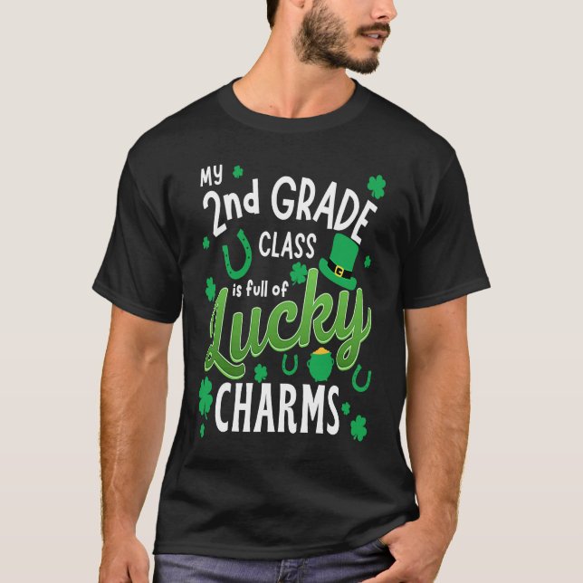 Meine 2. Klasse ist voll von glücklichen Charms St T-Shirt (Vorderseite)