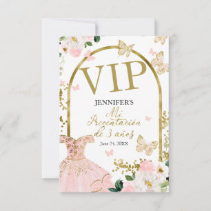 Meine 3-Jahres-Blush-Florale-VIP-Einlasskarte Einladung