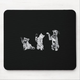 Meine 3 Lieblingstiere - Raccoon, Hund und Katze Mousepad