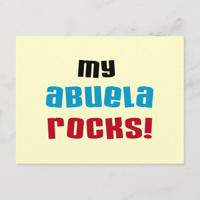 Meine Abuela Rocks T - Shirt und Geschenke Postkarte (Vorderseite)
