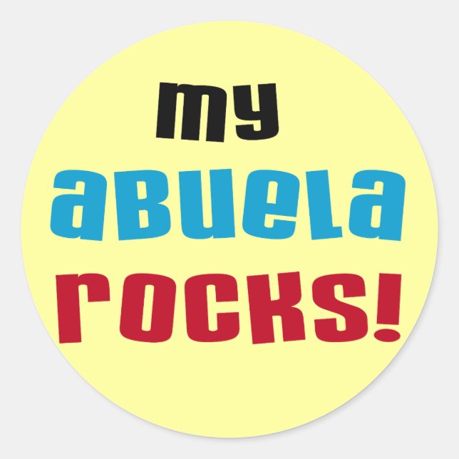 Meine Abuela Rocks T - Shirt und Geschenke Runder Aufkleber (Vorderseite)