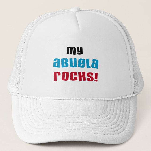 Meine Abuela Rocks T - Shirt und Geschenke Truckerkappe (Vorderseite)