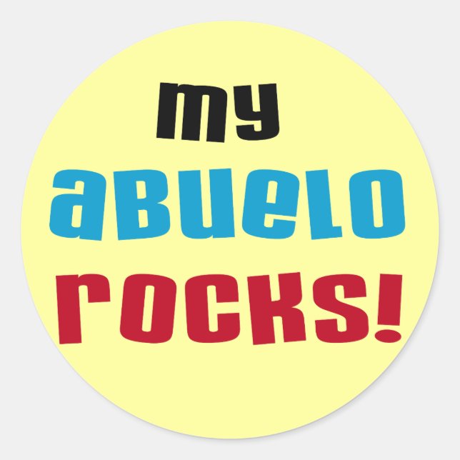 Meine Abuelo Rocks T - Shirt und Geschenke Runder Aufkleber (Vorderseite)