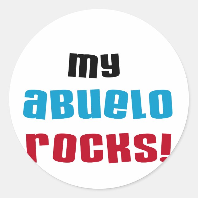 Meine Abuelo Rocks T - Shirt und Geschenke Runder Aufkleber (Vorderseite)