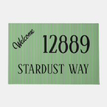 Meine Adresse auf einer grünen DoorMat