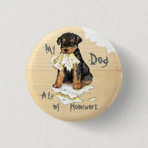 Meine Airedale Ate Meine Hausaufgaben Button