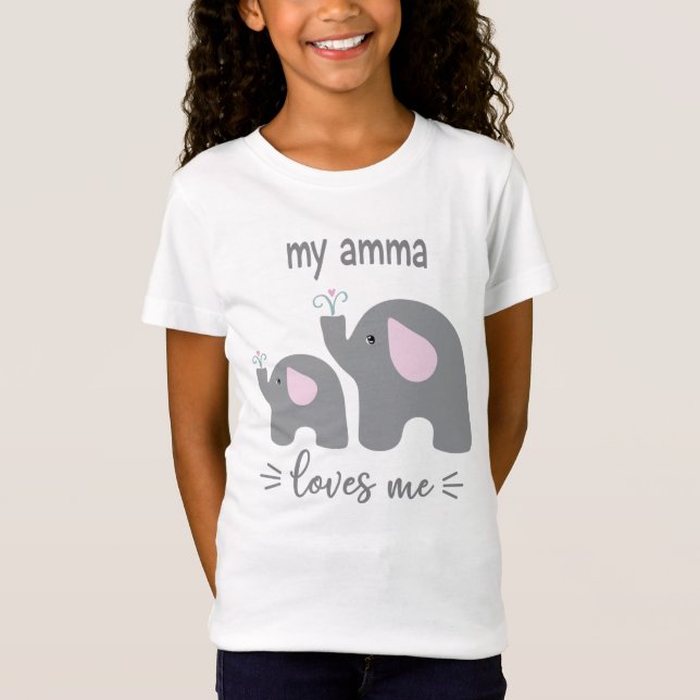 Meine Amma Liebe Me - Elefantes Shirt für Kinder (Vorderseite)