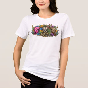 Meine Andenken-Seele Stier-Schädel Boho Tri-Blend Shirt
