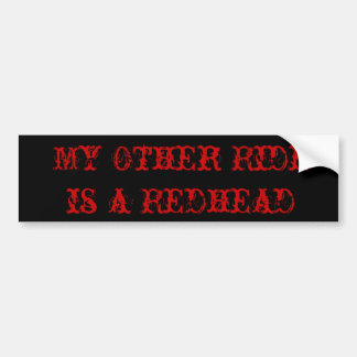 Meine andere Fahrt ist ein Redhead-Autoaufkleber Autoaufkleber