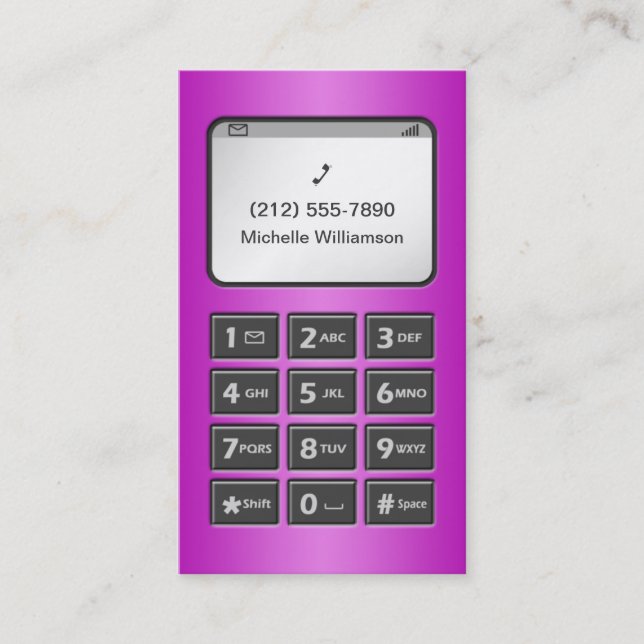 Meine andere Telefonnummer - Lila persönliche Rufk Telefonnummerkarte (Vorderseite)
