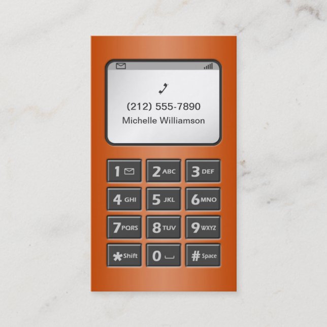 Meine andere Telefonnummer - Orangefarbene Visiten Telefonnummerkarte (Vorderseite)