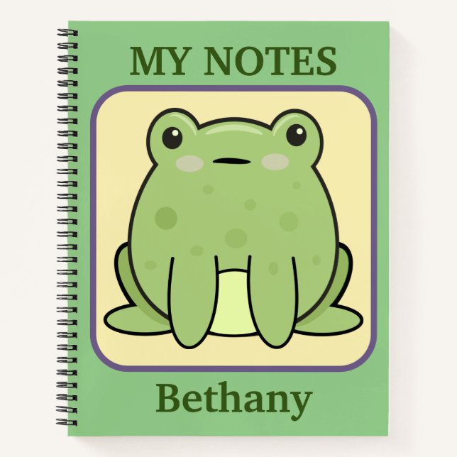 Meine Anmerkungen Frosch Personalisiert Notizbuch (Vorderseite)