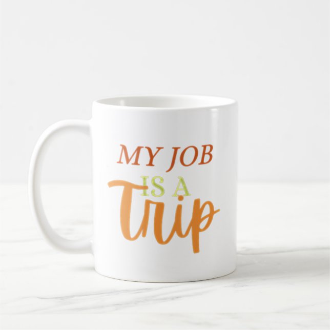 Meine Arbeit ist eine Reise Kaffeetasse (Links)
