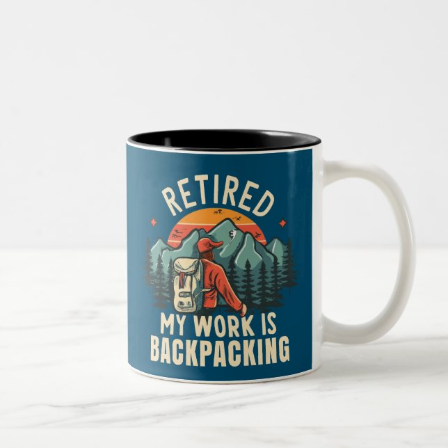 Meine Arbeit nachpacken Zweifarbige Tasse (Rechts)