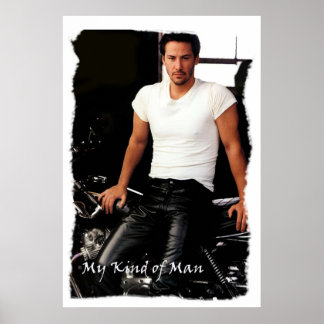 Meine Art Mann Keanu reeves Biker auf schwarz und Poster