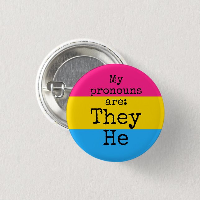 Meine Aussprache lautet: Sie - Er - Pansexuelle Fl Button (Vorne & Hinten)