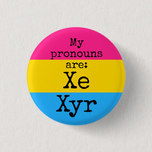 Meine Aussprache lautet: Xe Xyr - Pansexuelle Flag Button