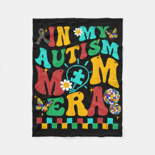 Meine Autismus-Mama Era Groovy Puzzle Piece Retro  Fleecedecke