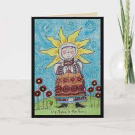 Meine Baba ist die Sun Ukrainische Volkskunst Karte