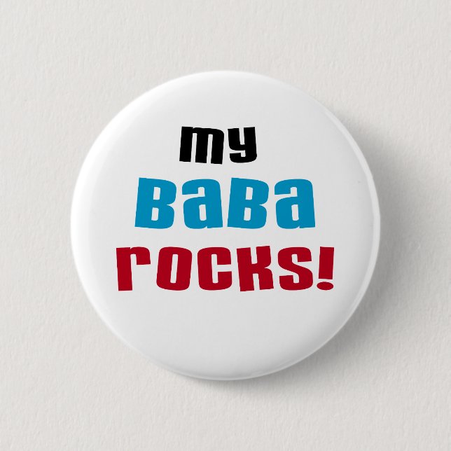 Meine Baba Rocks T - Shirt und Geschenke Button (Vorderseite)