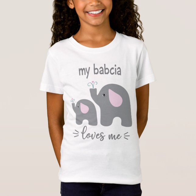 Meine Babcia Lieben Ich - Elefantes Shirt für Kind (Vorderseite)